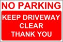 No Parking Keep Driveway Clear No Parking Keep Driveway Clear