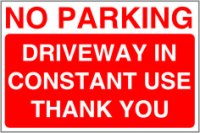 No Parking Driveway In Constant Use No Parking Driveway In Constant Use